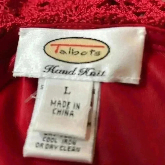 Talbots 100% rayon beautiful women’s size large hand knit shirt. - Picture 6 of 7